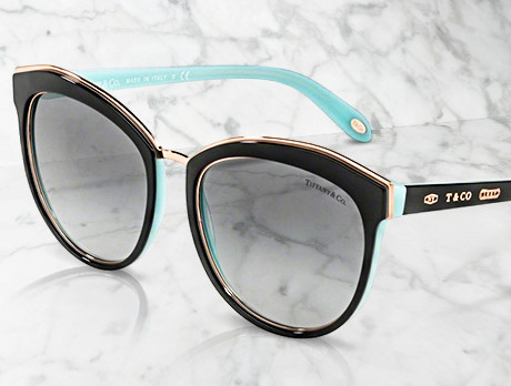 Tiffany Sunglasses Tiffany & Co Sunglasses. Tiffany and Co. sunglasses are part of the chic, introspective new range from the legendary Tiffany design house. With a legacy spanning over years, the Tiffany & Co. label is synonymous with glamour, beauty and rarity in its jewellery collection that gets incorporated into their sunglasses that launched in
